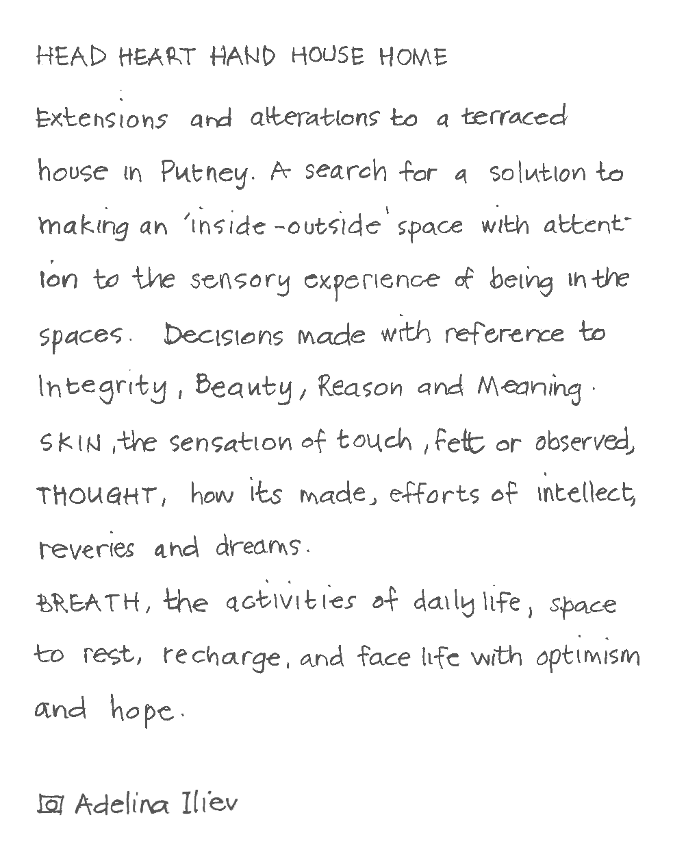Text describing architectural project